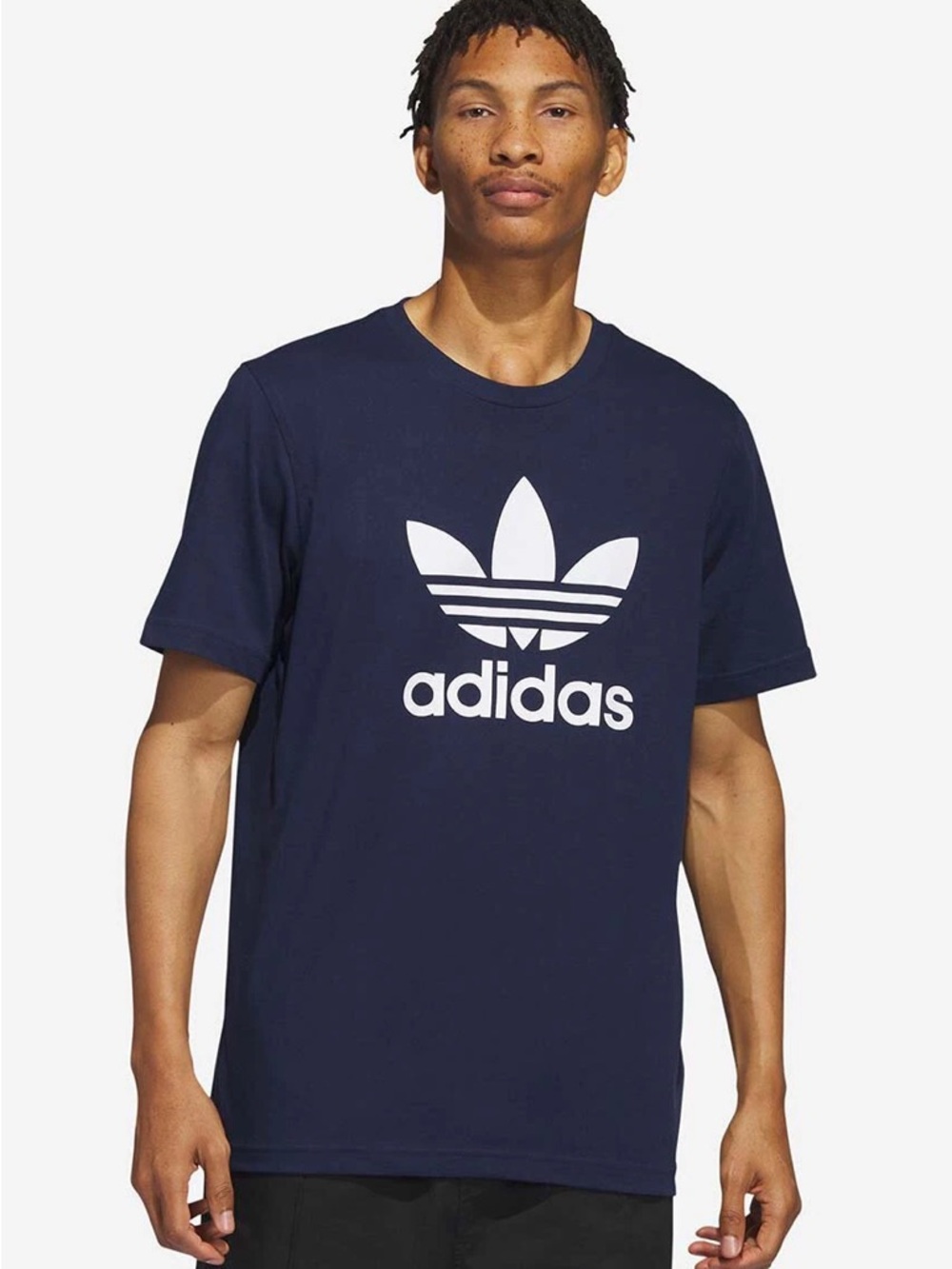 NWT Adidas Trefoil blue tshirt, size large in men